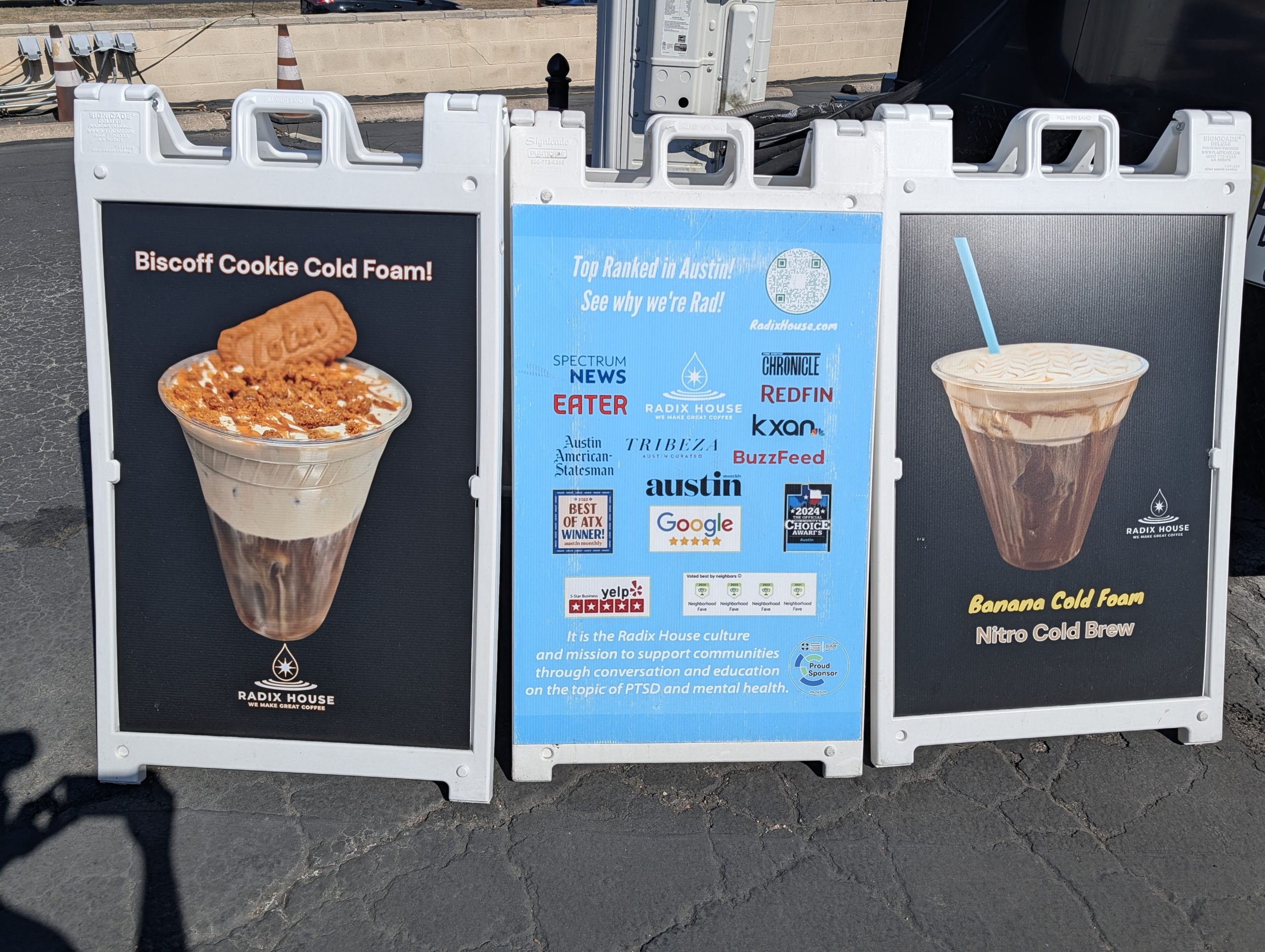 radix house coffee signs